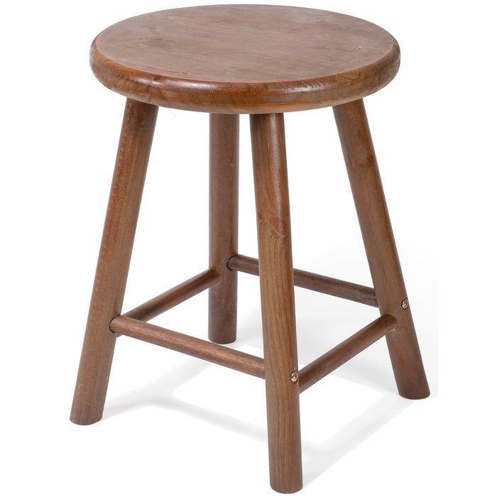 Red Co. 16.5β Tall Decorative Round Top Rubberwood Stool Display Plant Stand Table, Brown