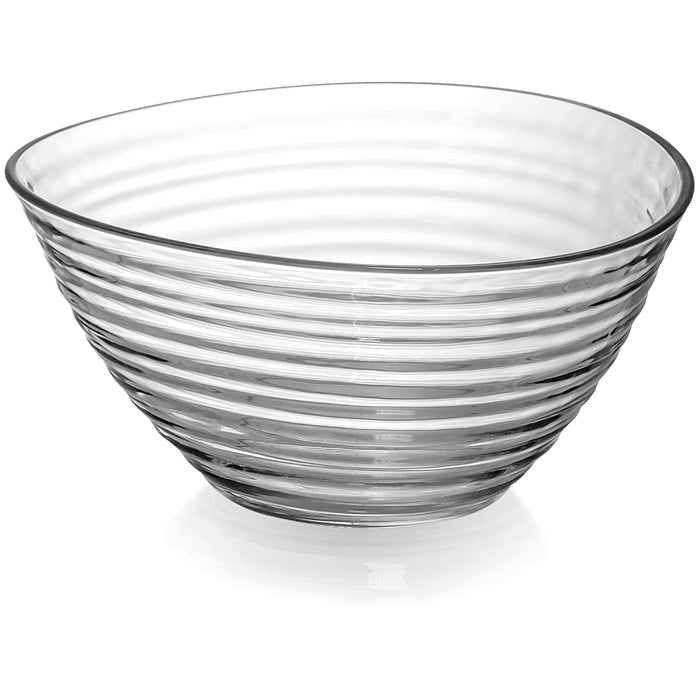 Red Co. Clear Glass Ribbed Mixing & Serving Bowl