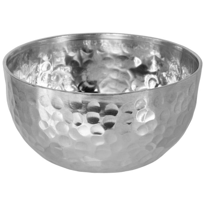 Red Co. 4β Luxurious Round Hammered Aluminum Decorative Bowl, Silver Finish