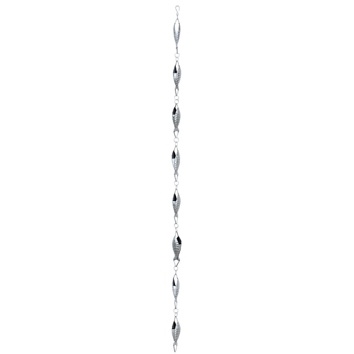 Red Co. 6-Foot Decorative Hanging Metal Rain Chain & Garden Rainwater Catcher β Antique Silver Fish