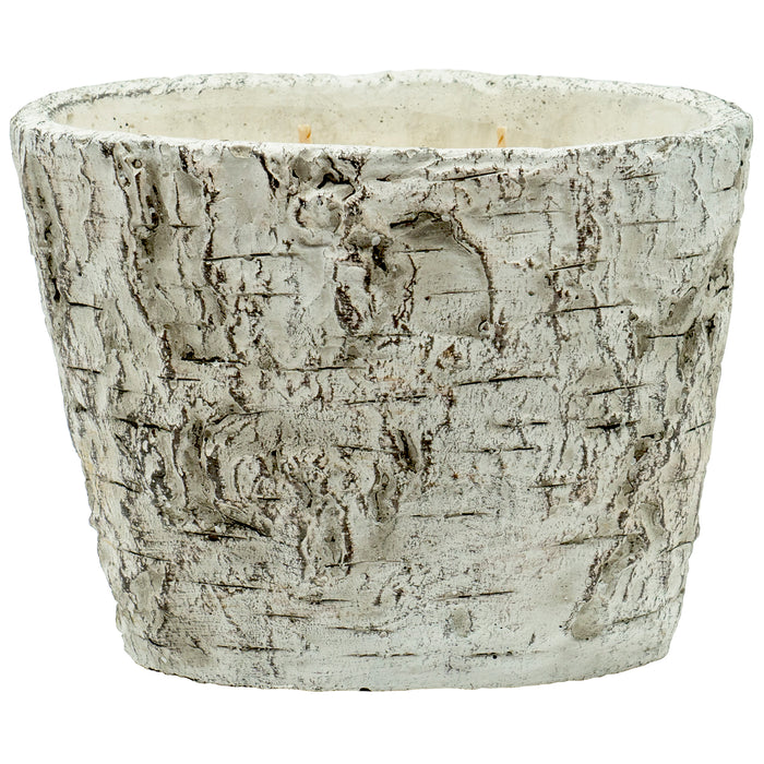 Swan Creek Decorative Highly Scented 2-Wick Candle in White Wood Ceramic Pot, Oval β Bourbon Maple Sugar, 12 oz.