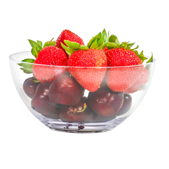 Red Co. Small Round Deep Clear Plastic All-Purpose Food Mixing, Prepping, and Serving Bowl for Salad, Cereal, and Snacks, 22 Fluid Ounces, 5.75 Inch Diameter – Made in USA