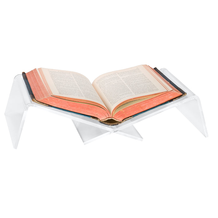 Red Co. Clear Acrylic Book Holder 2 Piece Reading Display Stand for Open and Closed Books, Magazines, Textbooks 19” x 10” x 3.8”