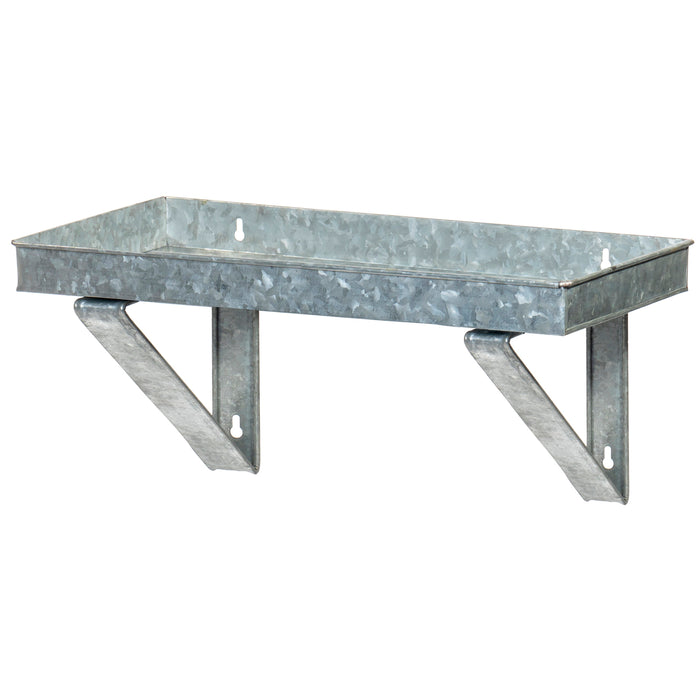 Red Co. Multipurpose Rustic Wall-Mounted Galvanized Metal Work Display Shelf for Kitchen, Bathroom, Entryway, 20β