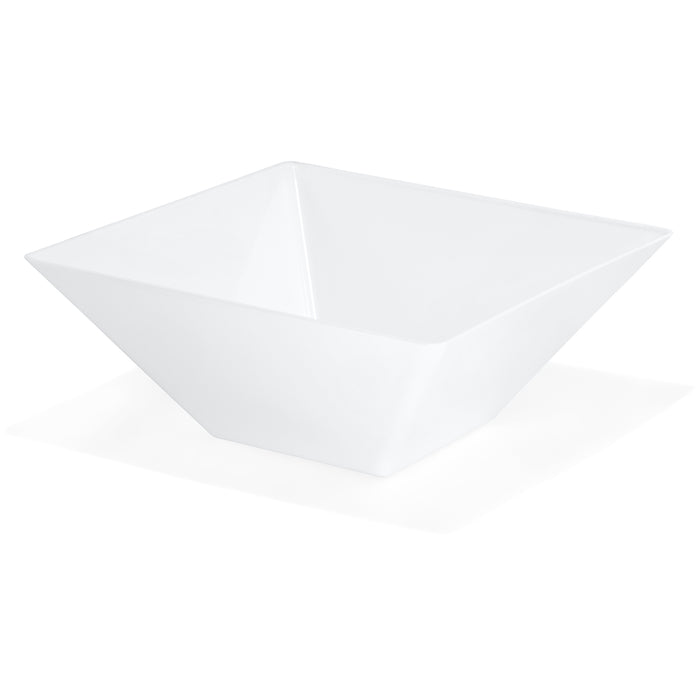Red Co. 8.5” x 8.5” Square 2 Quart Reusable Tapered Fruit Serving Bowl, Set of 4 - White