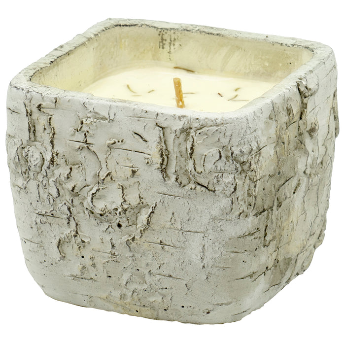 Swan Creek Decorative Highly Scented 1-Wick Candle in White Wood Ceramic Pot, Square β Honey-Soaked Apples, 11 oz.