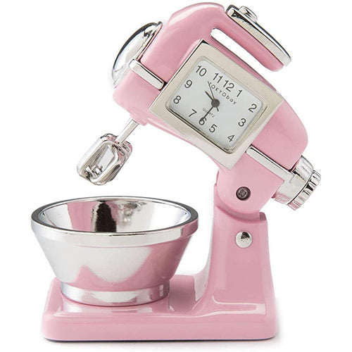 Red Co. Miniature Old Fashioned Kitchen Mixer, Novelty Desk Table Desktop Collectors Clock - 3"