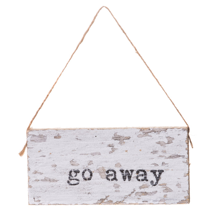 Second Nature By Hand 6x3 inch Reclaimed Wood Art, Decorative Handcrafted Sign β GO Away