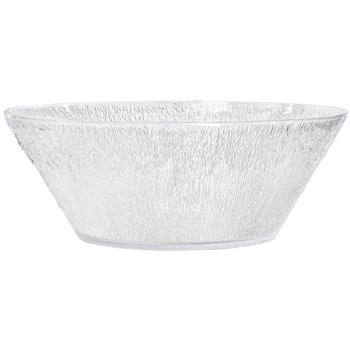 Red Co. Large Clear Round Polystyrene Textured Bowl for Punch, Fruits and Vegetables, Dining Table Kitchen Decoration, 16" x 6" - 12 Quart - Made in USA