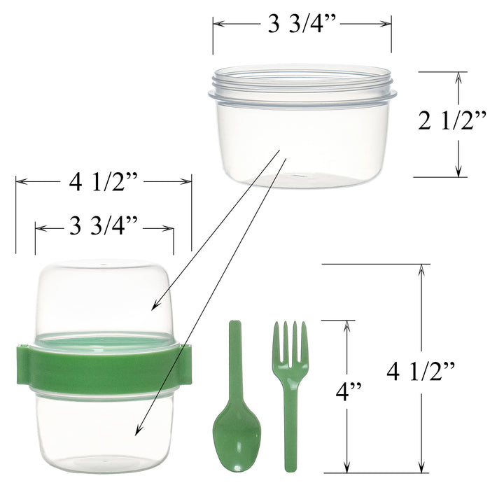 Red Co. Set of 4 Breakfast On the Go 27 Oz Reusable Overnight Oats Containers with Spoon & Fork – Pink, Yellow, Green, Red