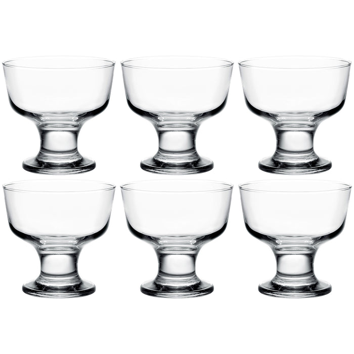 Red Co. Short Stem Clear Glass Tall Dessert Bowls, 6.75 Ounce, Set of 6