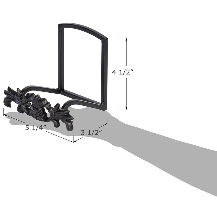 Red Co. 4.5" H x 3.5" W Small Decorative Cast-Iron Plate Stand and Art Holder Easel in Black Finish