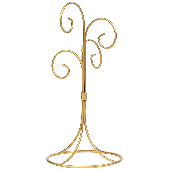 Red Co. 13 inch Golden Finish Ornament Wire Display, 4-arm Spiral Stand for Home Decoration