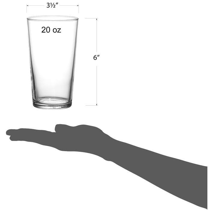 Red Co. Set of 6 Clear Glass 20 Fl Oz Drinking Glassware Beverage Tumblers