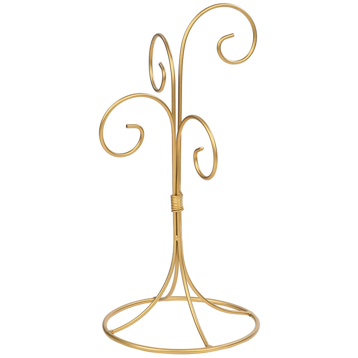 Red Co. 13 inch Golden Finish Ornament Wire Display, 4-arm Spiral Stand for Home Decoration