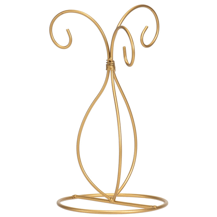 Red Co. 10 inch Golden Finish Ornament Wire Display, 3-arm Spiral Stand for Home Decoration