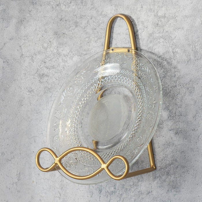 Red Co. Easel Display Rack Stand for Decorative Home Wall, Unique Loop Design, 8" W × 5" D × 11" H, Gold