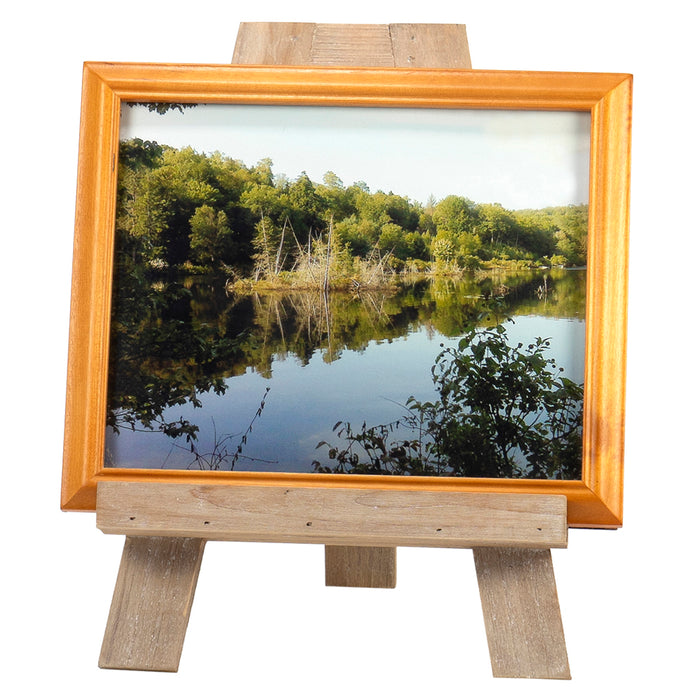 Red Co. 12.5" Tall Natural Wood Tabletop Tripod A-Frame Display Easel Stand and Art Holder, Distressed Brown