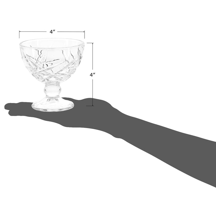 Red Co. Classic Footed Dessert Cups, Premium Crystal Clear Glass Ice Cream Bowls - Perfect for Parfait Fruit Salad or Pudding, Set of 6, 9 OZ