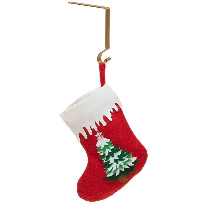 Red Co. 6” Long Decorative Metal Christmas Stocking Holders, Set of 4 in Bronze Finish, Each Holds Up to 10 Pounds