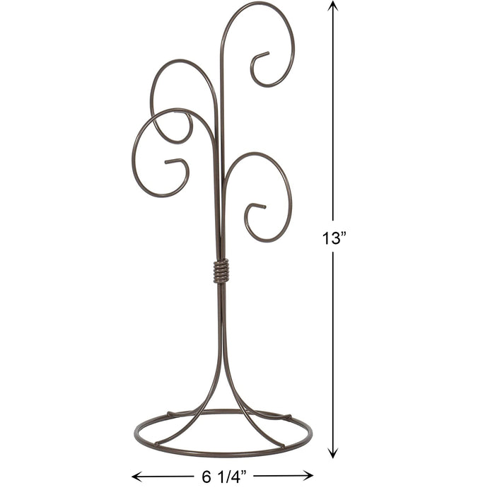 Red Co. 13 inch Bronze Finish Ornament Wire Display, 4-arm Spiral Stand for Home Decoration