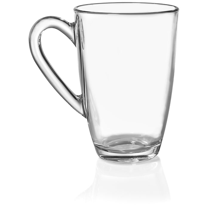 Red Co. Classic Tea Coffee Clear Glass Mugs - 10 oz - Set of 6