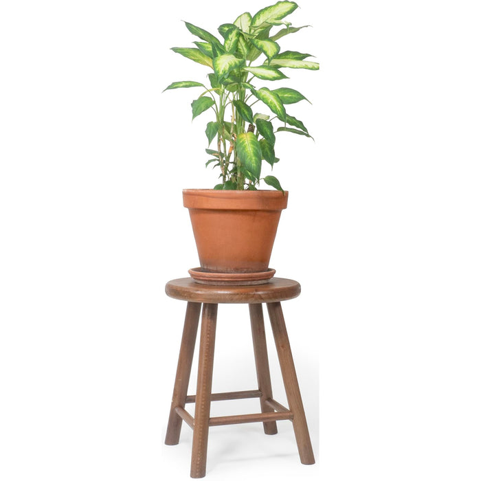 Red Co. 16.5” Tall Decorative Round Top Rubberwood Stool Display Plant Stand Table, Brown