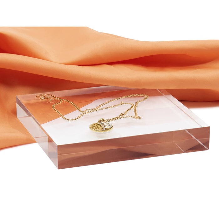 Red Co. Crystal Clear Polished Solid Acrylic Cube Jewelry Display Stand Pedestal Riser, 1” x 6” x 6”