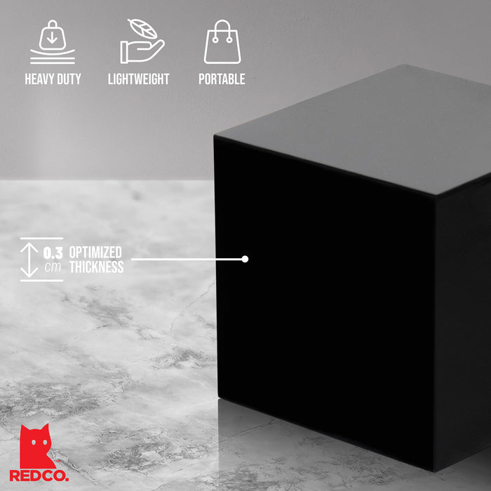 Red Co. Set of 3 Crystal Clear Acrylic Cube Display Nesting Riser Stands with Hollow Bottoms