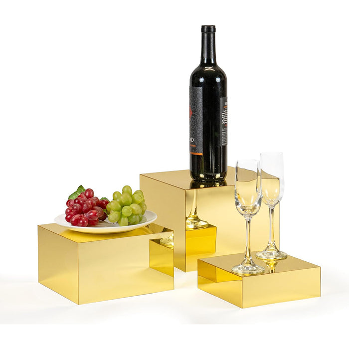 Red Co. Set of 3 Acrylic Cube Display Nesting Risers with Hollow Bottoms