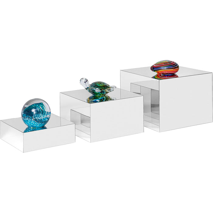 Red Co. Set of 3 Acrylic Cube Display Nesting Risers with Hollow Bottoms