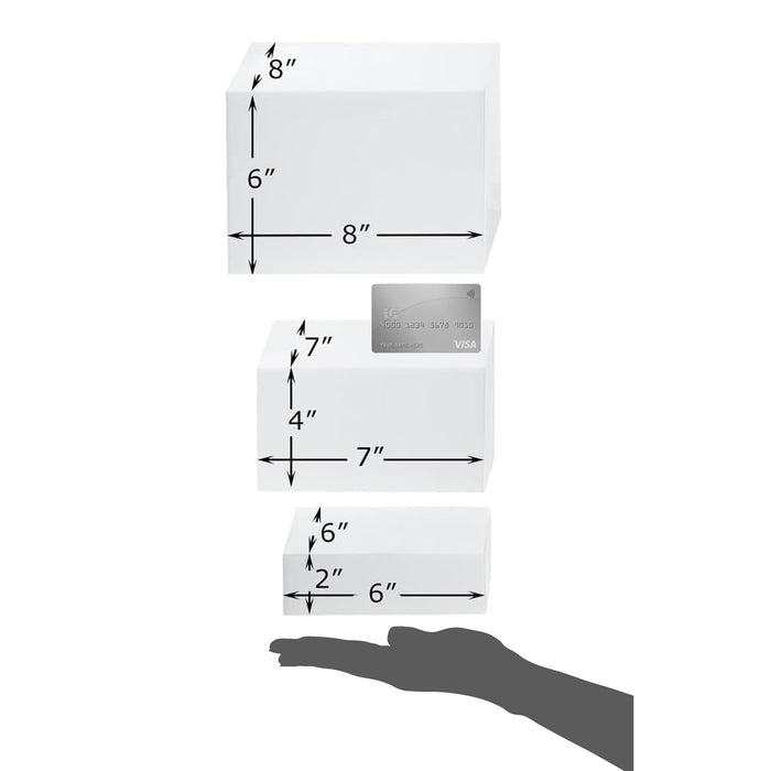 Red Co. Set of 3 Acrylic Cube Display Nesting Risers with Hollow Bottoms