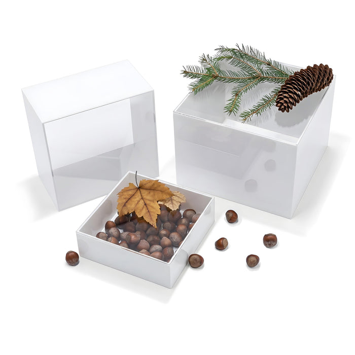 Red Co. Set of 3 Acrylic Cube Display Nesting Risers with Hollow Bottoms