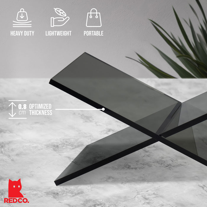 Red Co. Acrylic Book Holder 2 Piece Reading Stand for Open and Closed Books, Magazines, Textbooks 6" x 11" x 6"