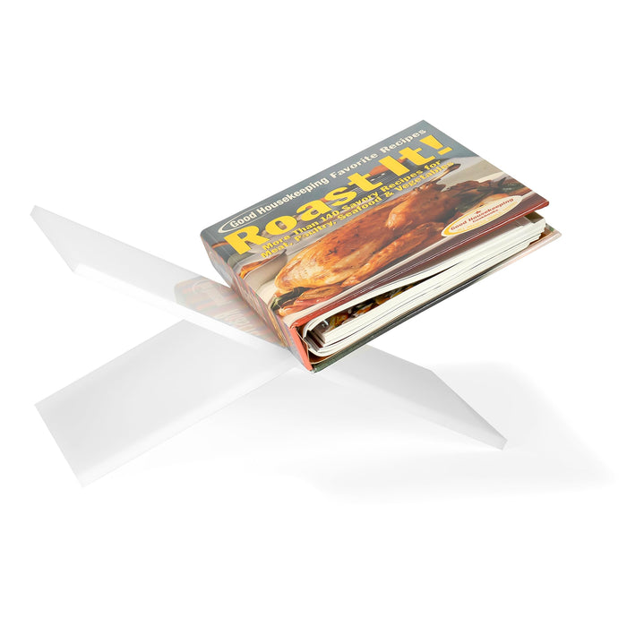 Red Co. Acrylic Book Holder 2 Piece Reading Stand for Open and Closed Books, Magazines, Textbooks 6" x 11" x 6"