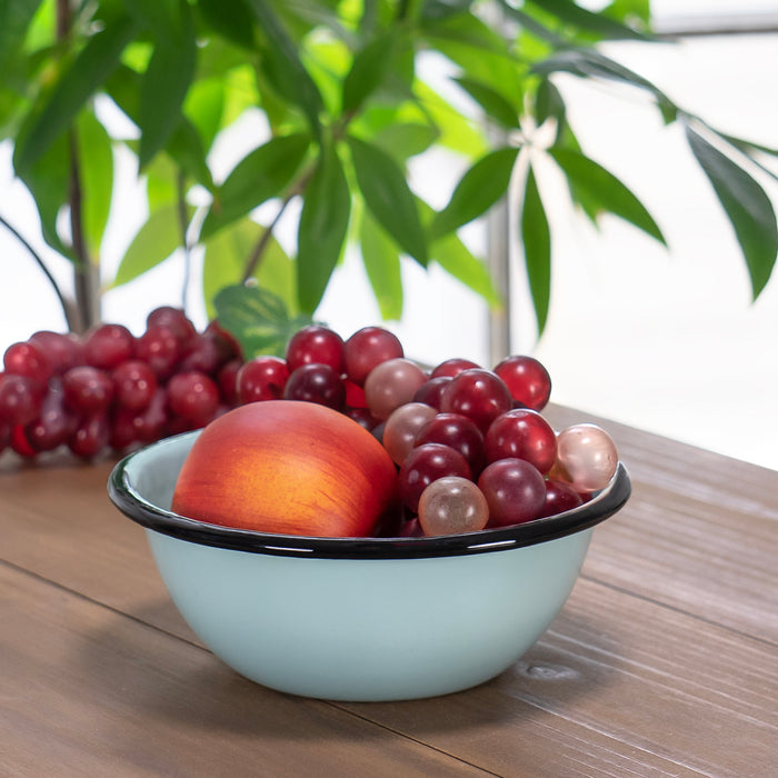 Red Co. Set of 4 Enamelware Metal Classic 20 oz Round Cereal Bowls