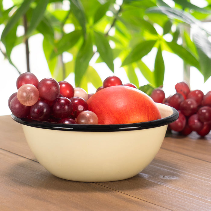 Red Co. Set of 4 Enamelware Metal Classic 20 oz Round Cereal Bowls