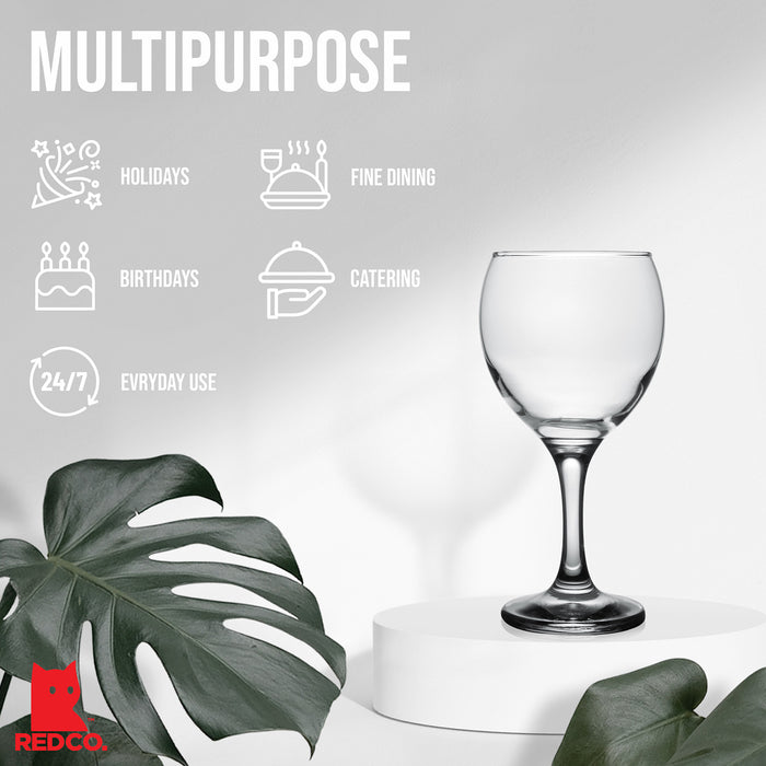 Classic Crystal Clear Stemmed White Wine Glass, 8 Ounce - Set of 4