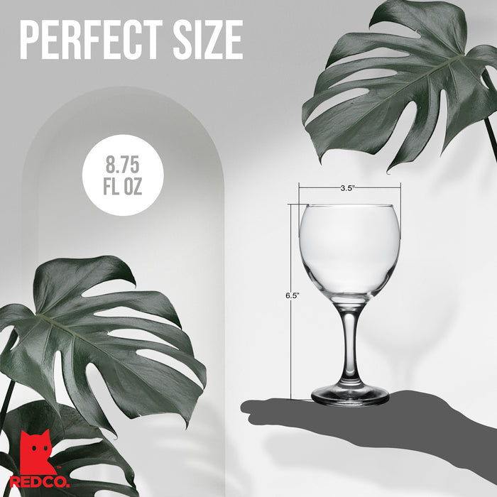 Classic Crystal Clear Stemmed White Wine Glass, 8 Ounce - Set of 4