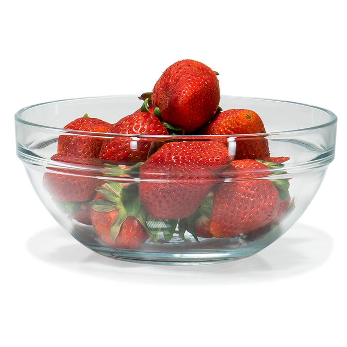 Red Co. Fully Tempered Clear Glass Mixing Bowl with Safety Rim