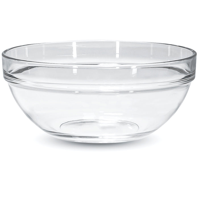 Red Co. Fully Tempered Clear Glass Mixing Bowl with Safety Rim