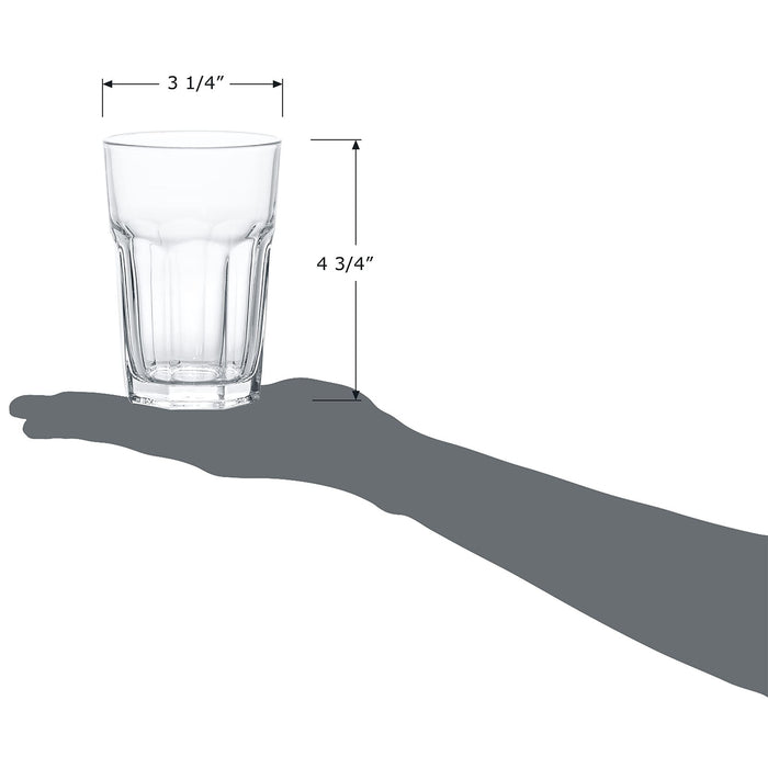 Red Co. Classic Design Tumbler Drinking Glass Beverage Glasses, Set of 6