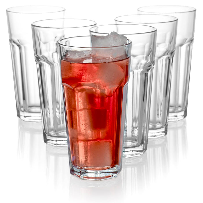 Red Co. Classic Design Tumbler Drinking Glass Beverage Glasses, Set of 6
