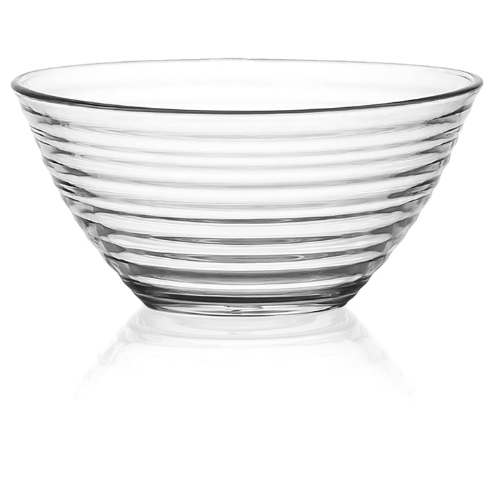 Red Co. Clear Glass Ribbed Mixing & Serving Bowl