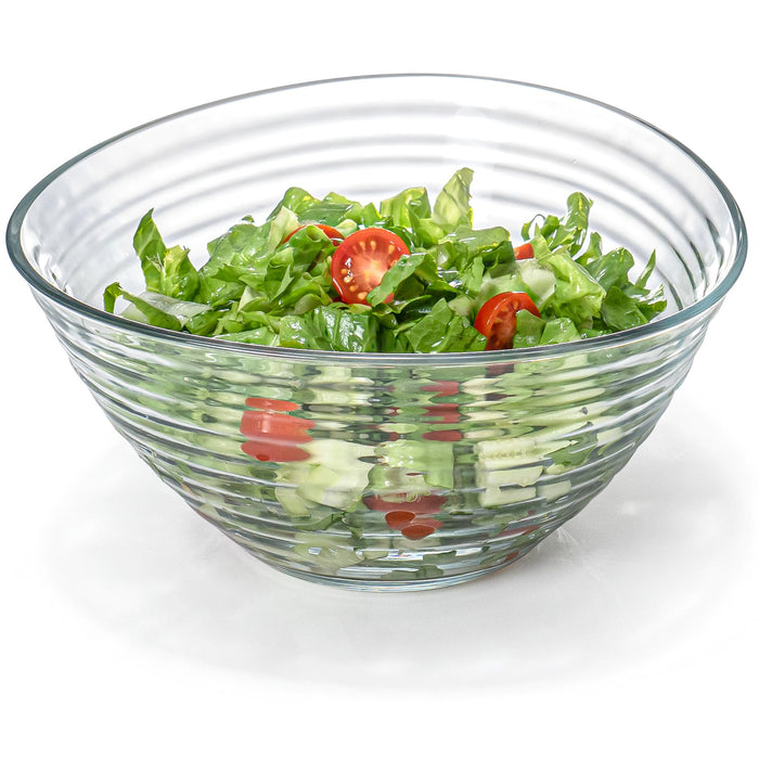 Red Co. Clear Glass Ribbed Mixing & Serving Bowl