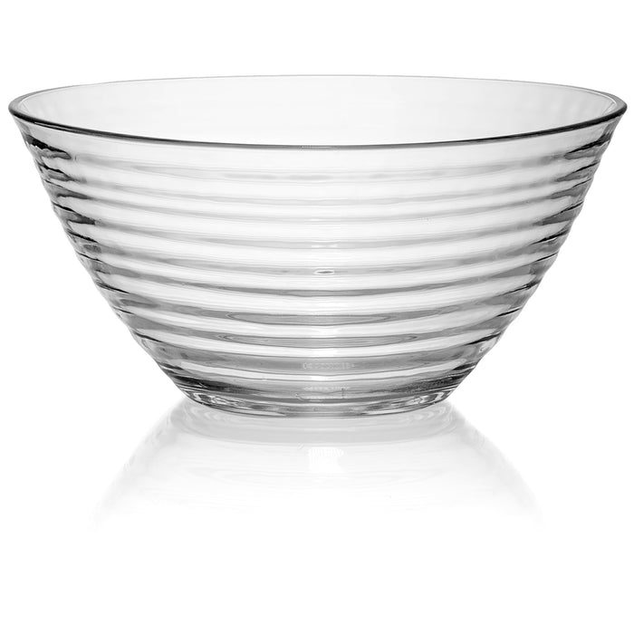 Red Co. Clear Glass Ribbed Mixing & Serving Bowl