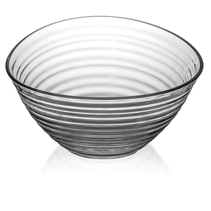 Red Co. Clear Glass Ribbed Mixing & Serving Bowl