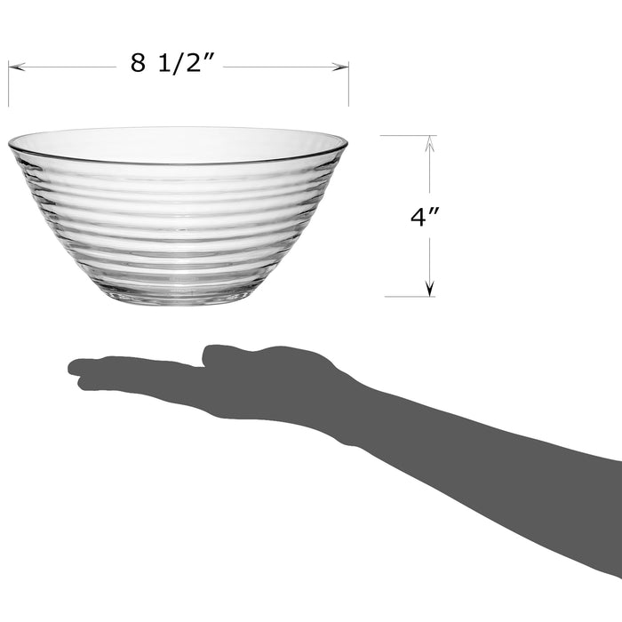Red Co. Clear Glass Ribbed Mixing & Serving Bowl