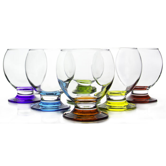 Red Co. Orion Multicolor Footed Goblets, Set of 6