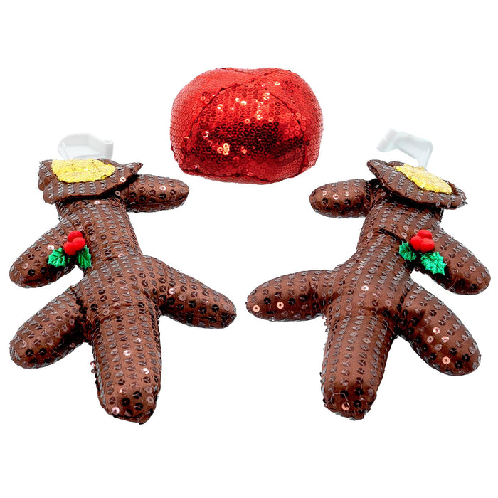 Red Co. 16.5” Sequined Reindeer Antlers & Nose Christmas Car Kit Products